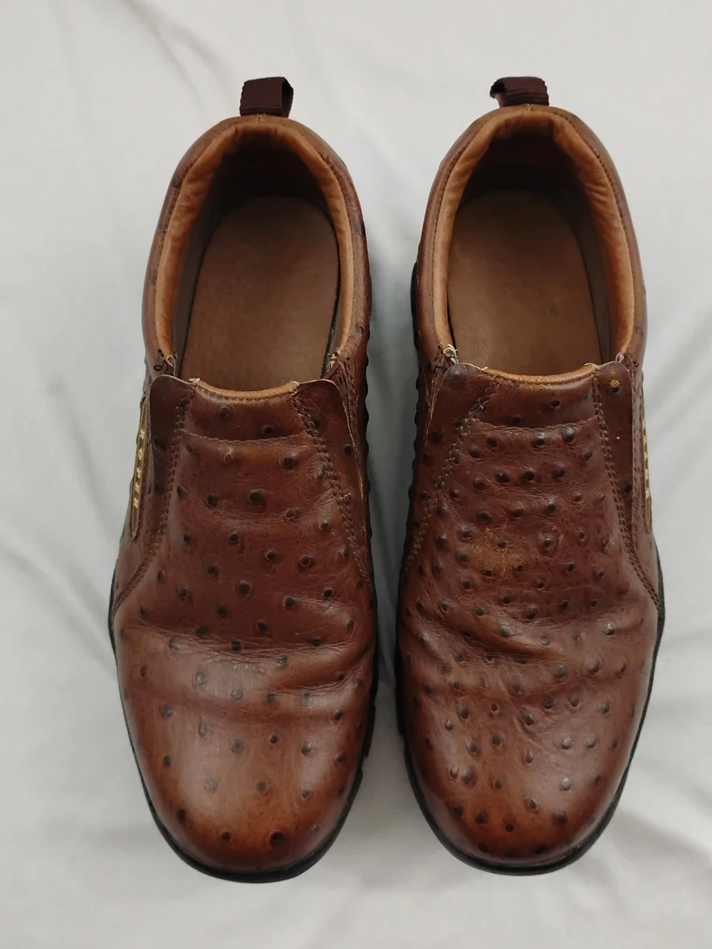 Roper Men's Brown Leather Slip-On Shoes Size 8